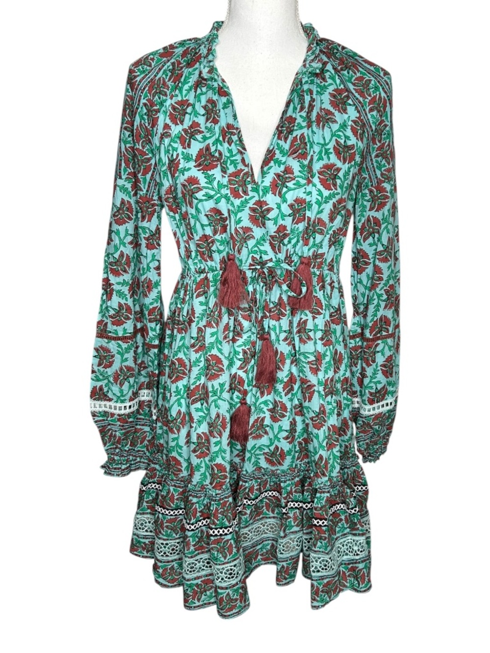 Veronica Beard Danica Printed Mini Dress Green Small